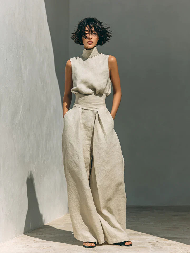 FLOR - CONJUNTO MINIMALISTA DE ALGODÓN Y LINO