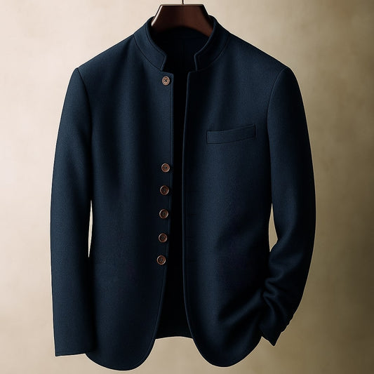 Matteo | Chaqueta de Lana con Cuello Mao