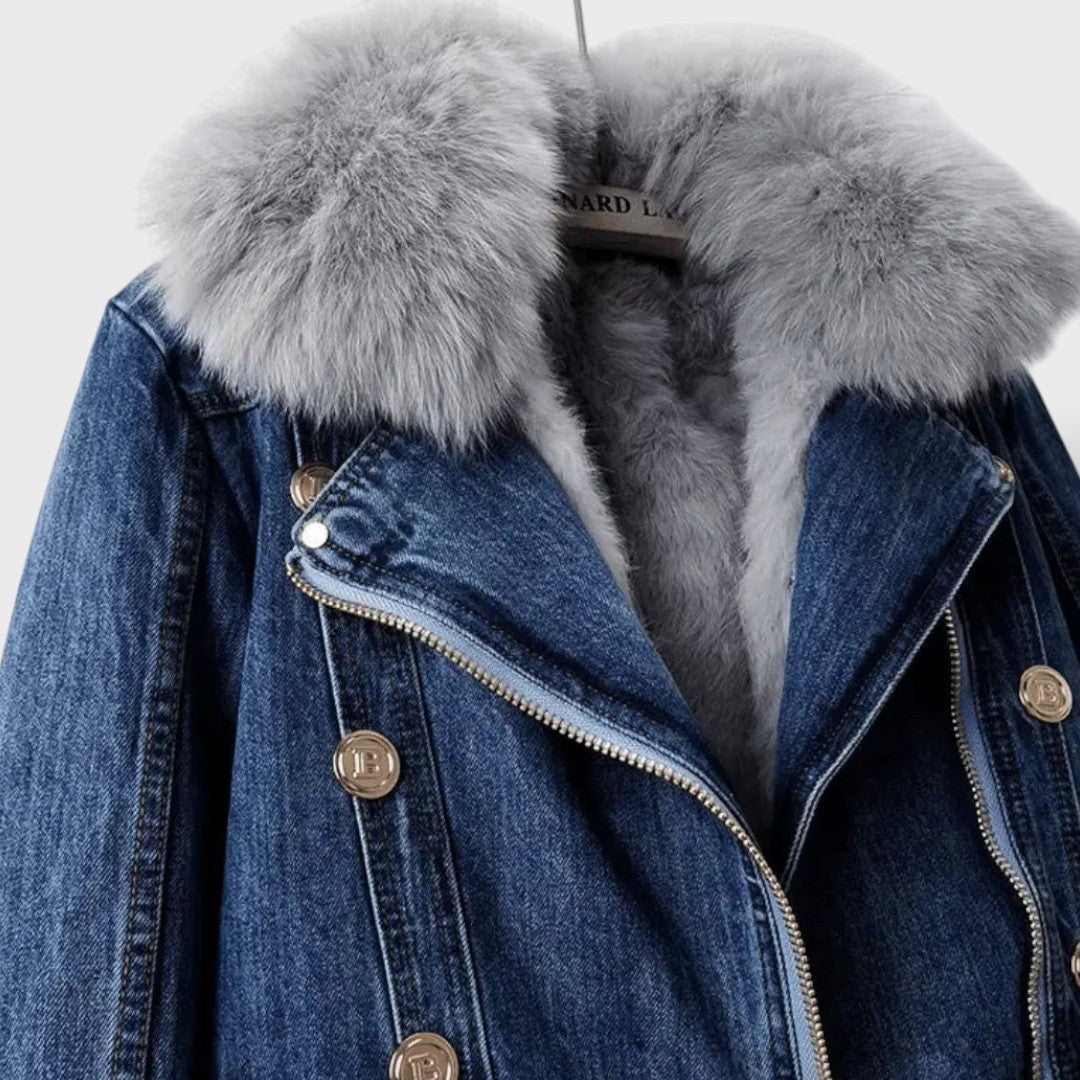 MONA - CHAQUETA DENIM CON PELO