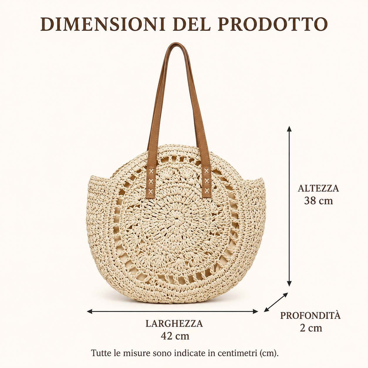 LISA - BOLSO TEJIDO REDONDO DE PAJA