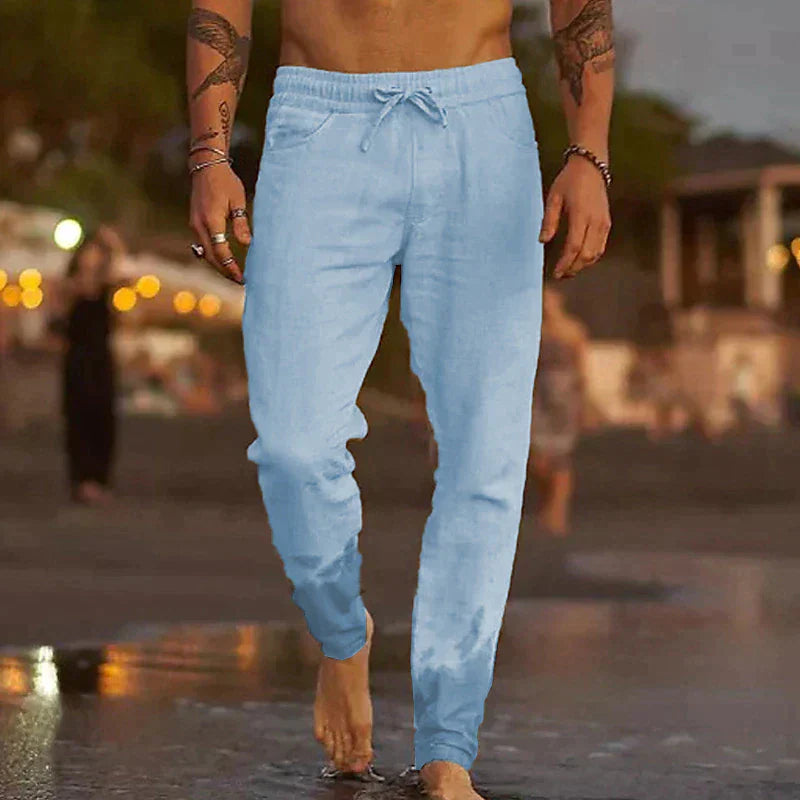 MATEO -PANTALONES DE PLAYA DE LINO