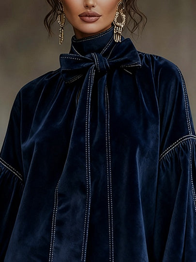 Tiphaine | Vestido Mini de Terciopelo con Lazo
