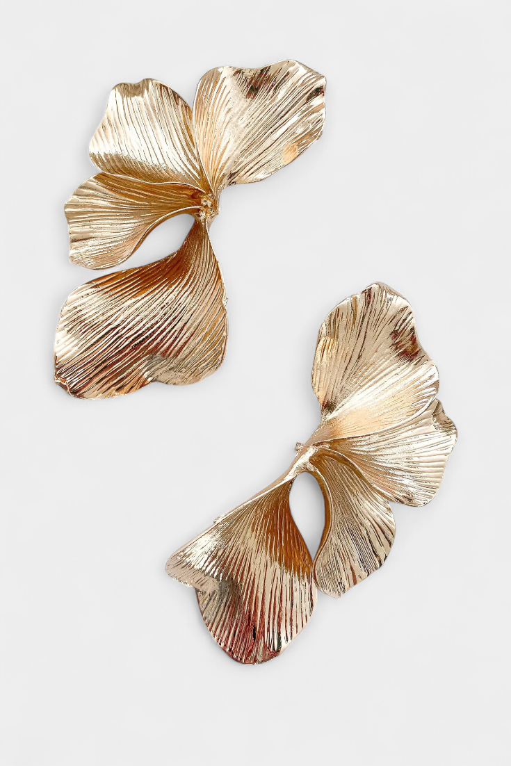 SELENE - PENDIENTES HOJA DORADA