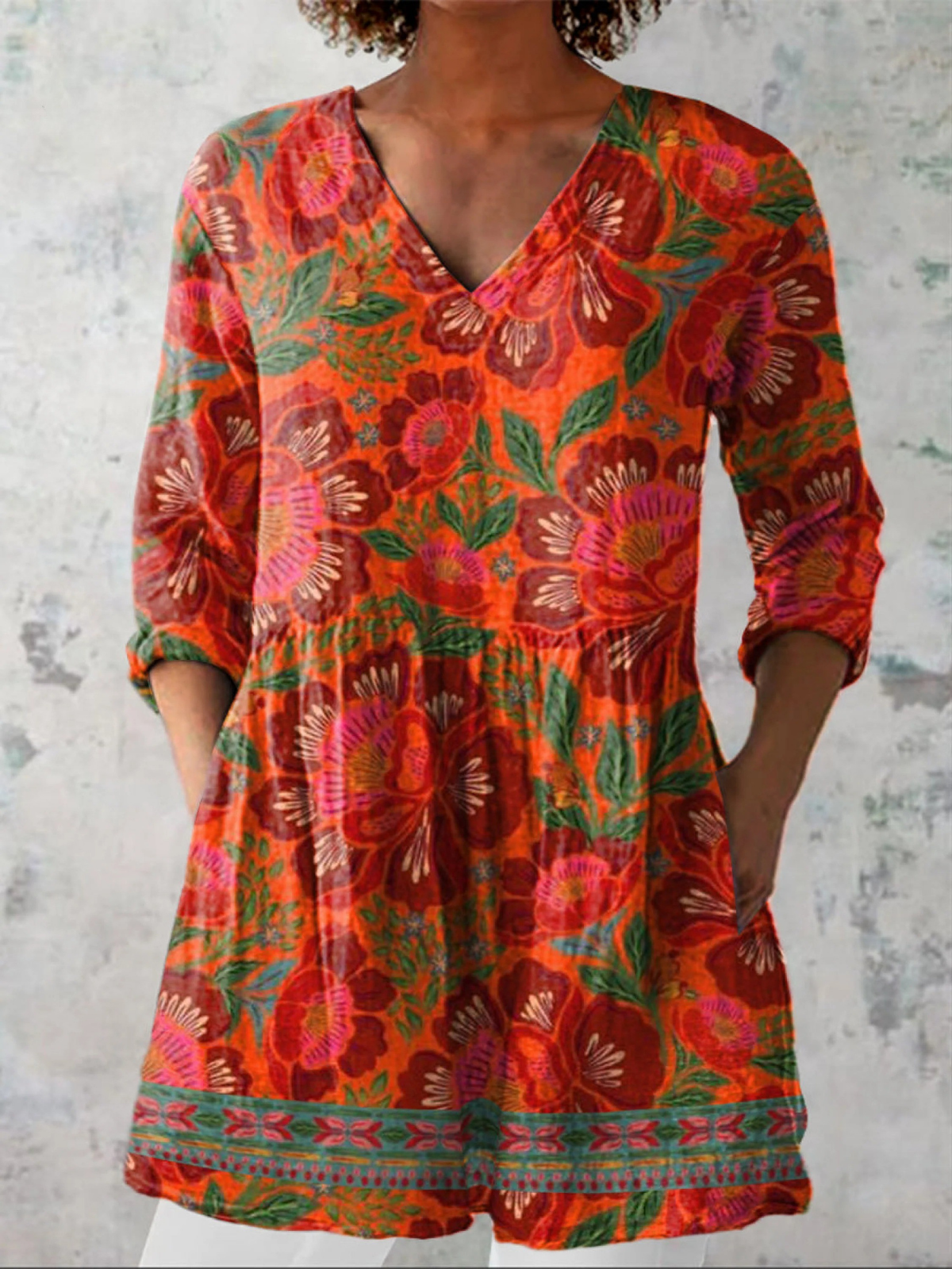 KAIA - BLUSA LARGA DE ESTAMPADO