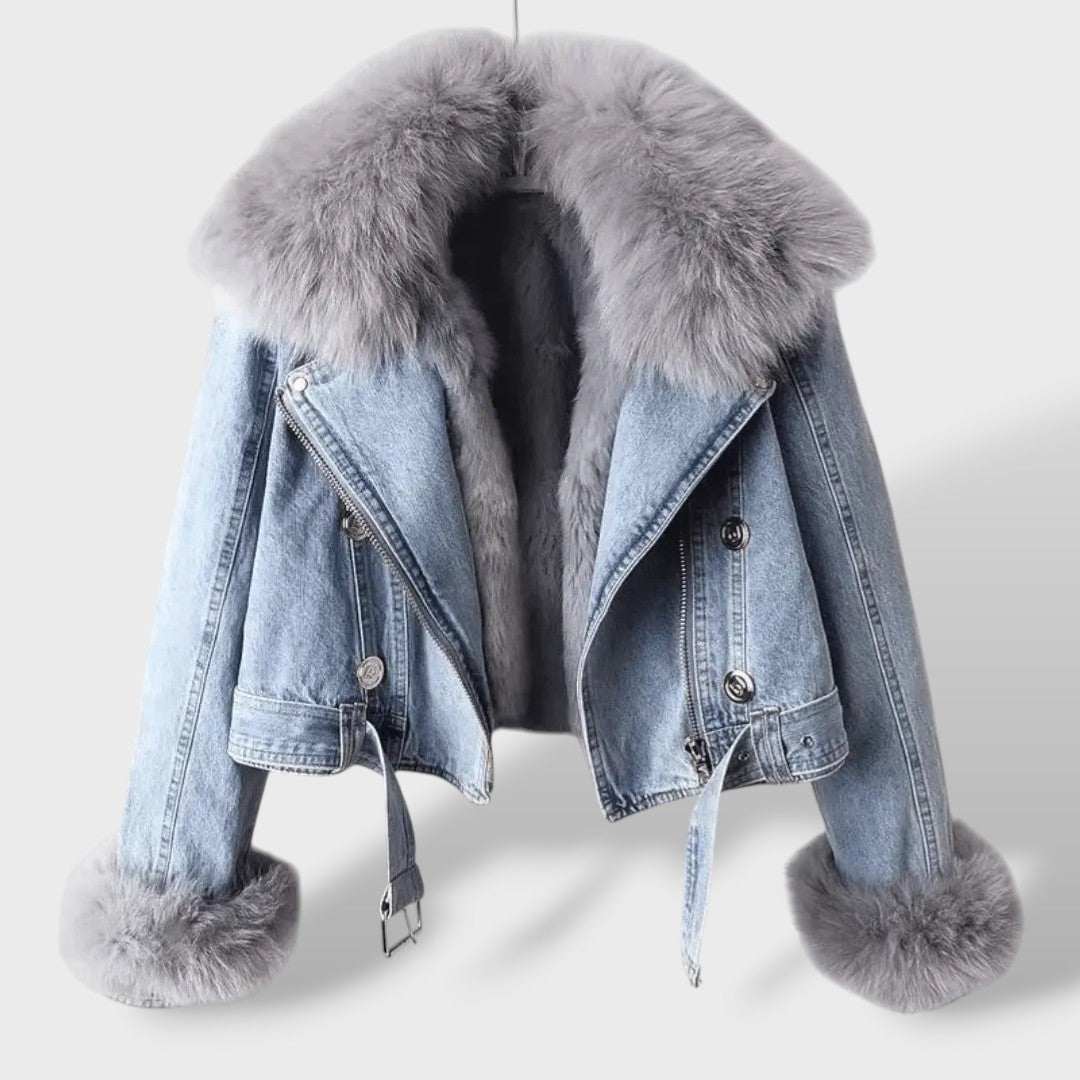 MONA - CHAQUETA DENIM CON PELO