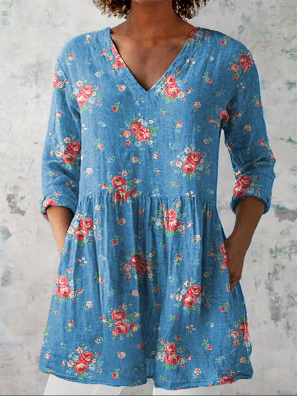 AYLA - BLUSA LARGA DE ESTAMPADO