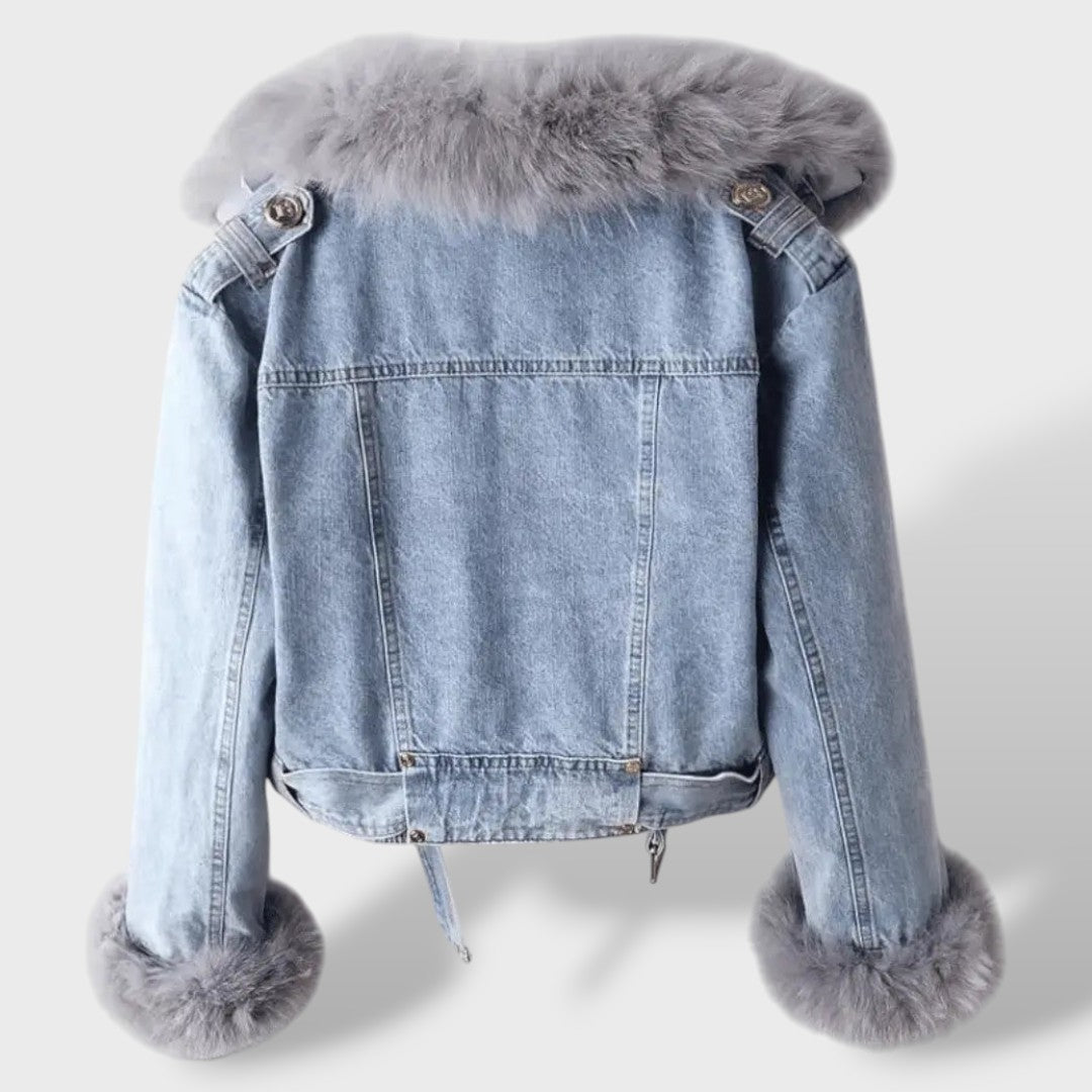 MONA - CHAQUETA DENIM CON PELO