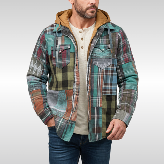 RICHARD - CHAQUETA DE CUADROS CON CAPUCHA