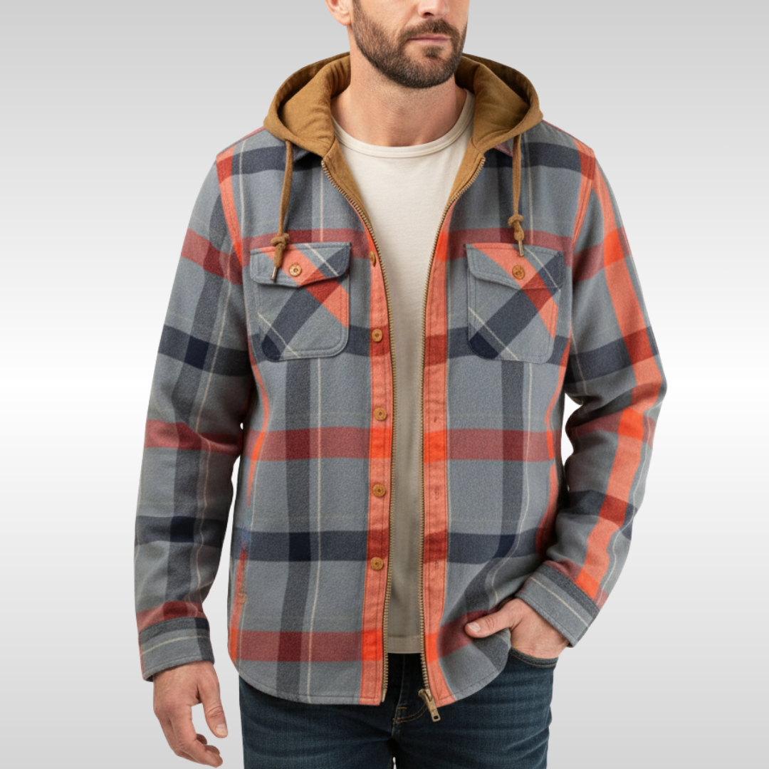 RICHARD - CHAQUETA DE CUADROS CON CAPUCHA