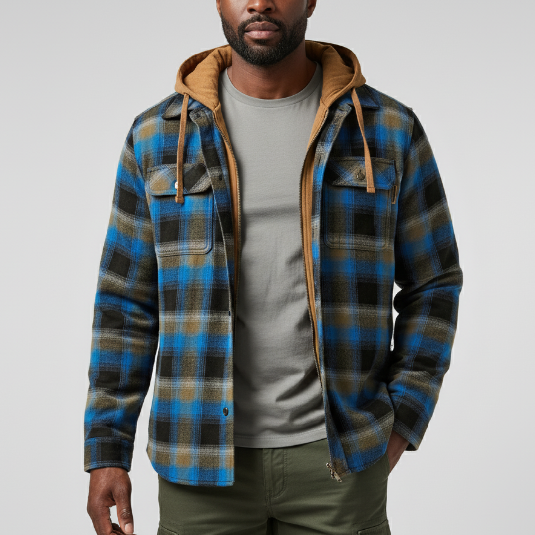 RICHARD - CHAQUETA DE CUADROS CON CAPUCHA
