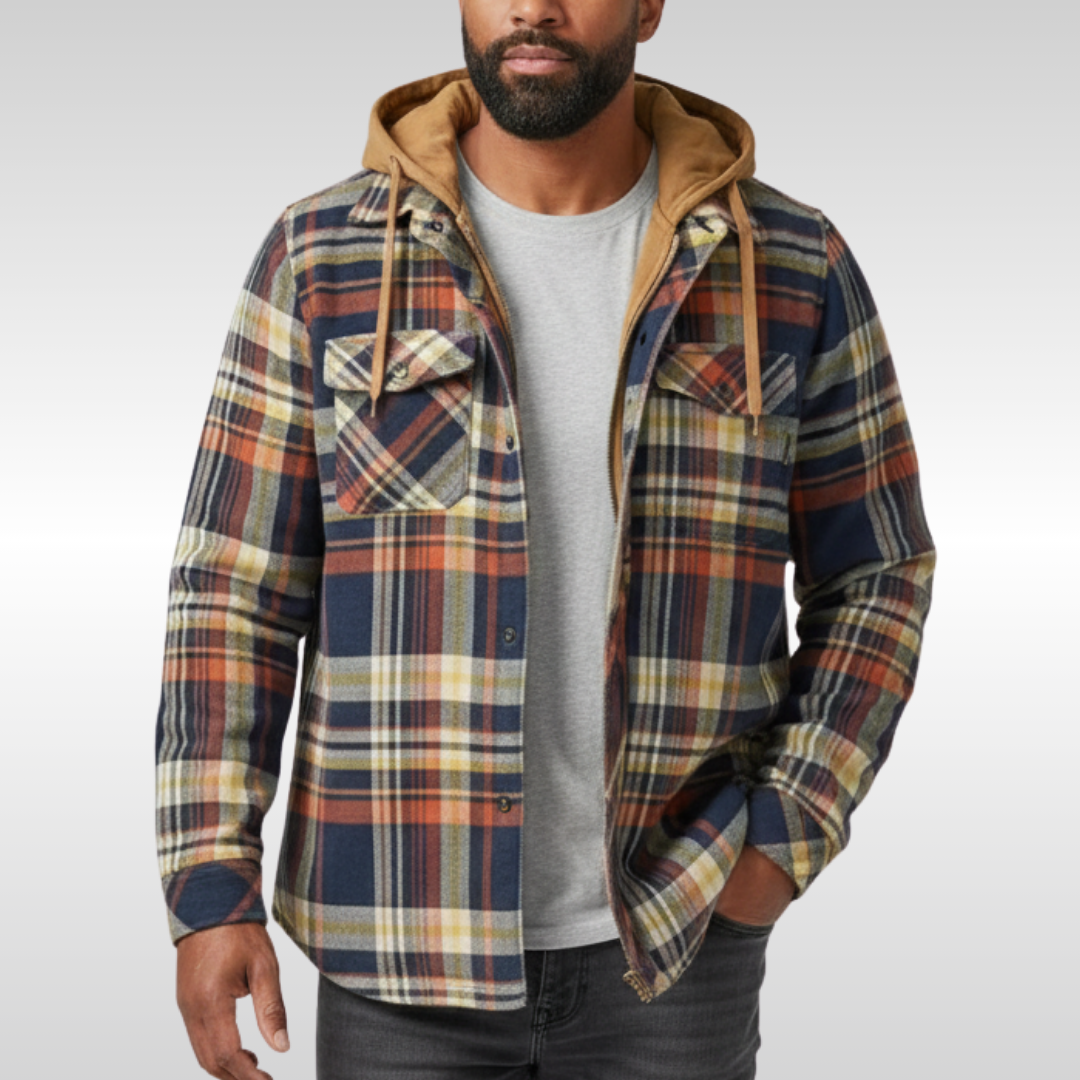 RICHARD - CHAQUETA DE CUADROS CON CAPUCHA