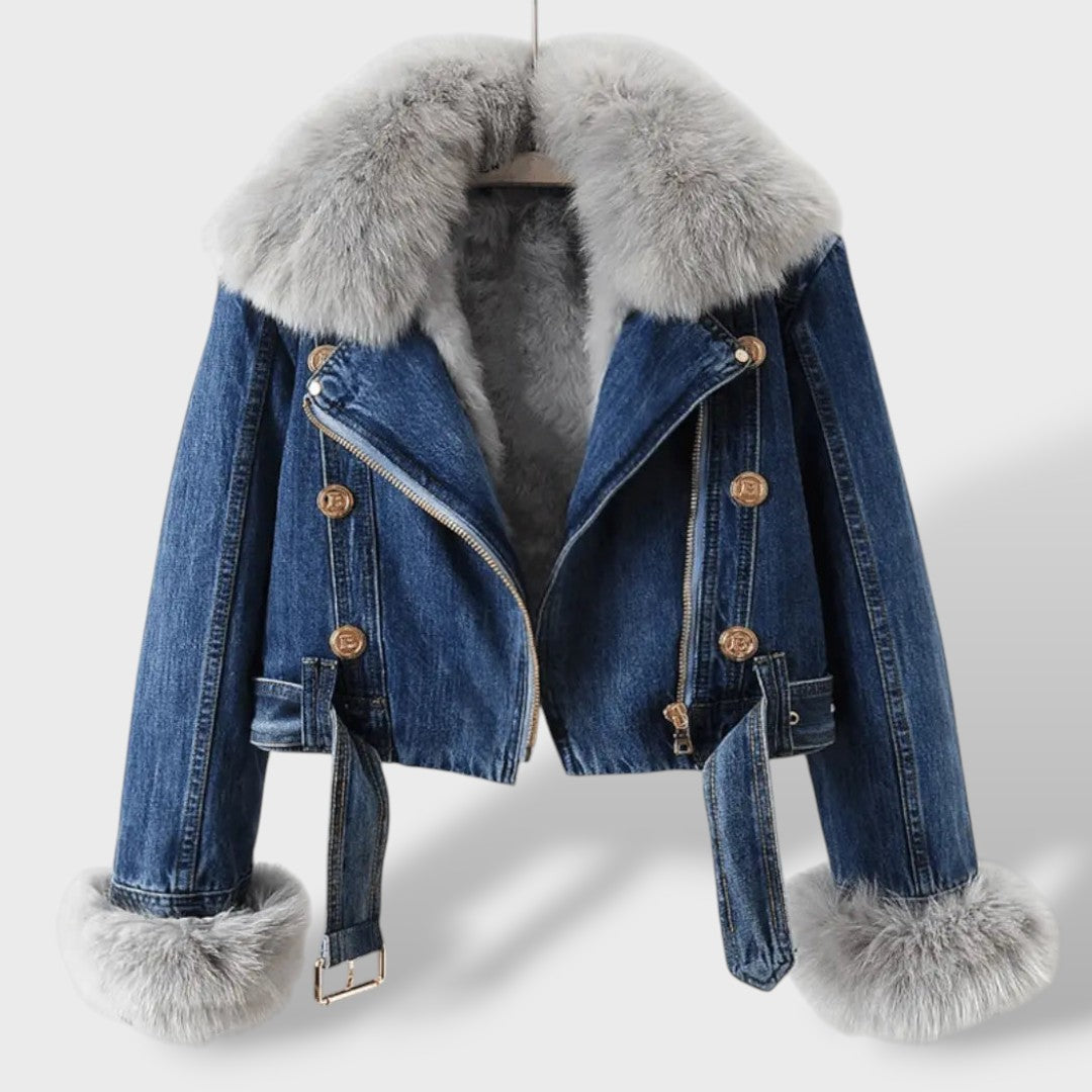 MONA - CHAQUETA DENIM CON PELO