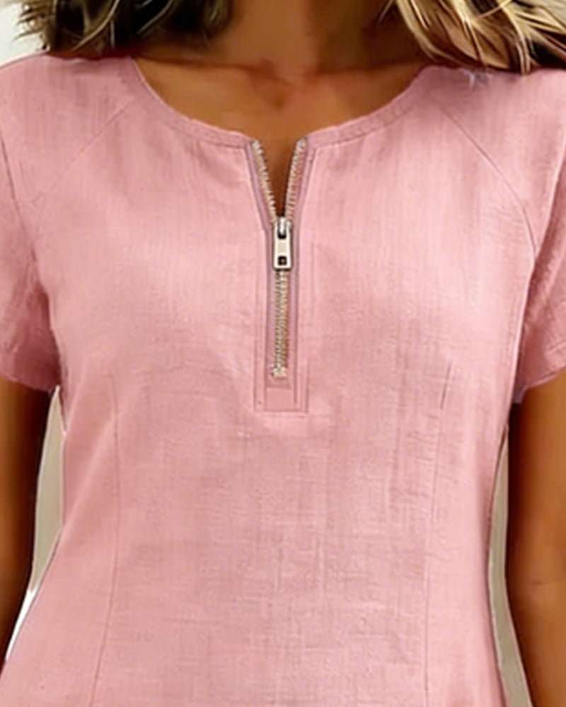 MARCHETTI - VESTIDO DE ALGODÓN CON BOLSILLO DE CREMALLERA