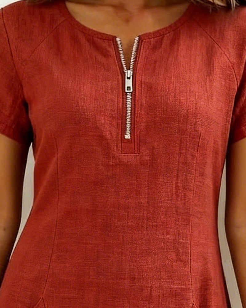 MARCHETTI - VESTIDO DE ALGODÓN CON BOLSILLO DE CREMALLERA