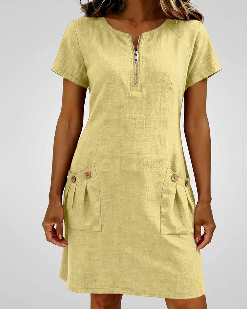 MARCHETTI - VESTIDO DE ALGODÓN CON BOLSILLO DE CREMALLERA