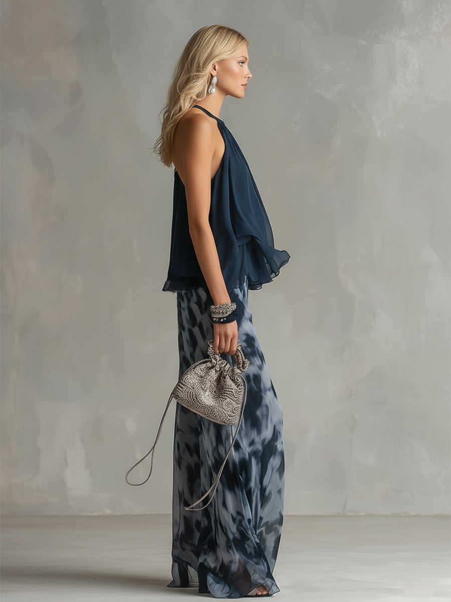 Élise | Elegantes und leichtes Ensemble mit fließendem Top und weitem Hosen