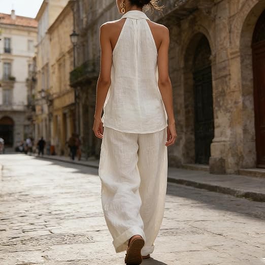 AINHOA - CONJUNTO DE DOS PIEZAS CON TEXTURA DE LINO