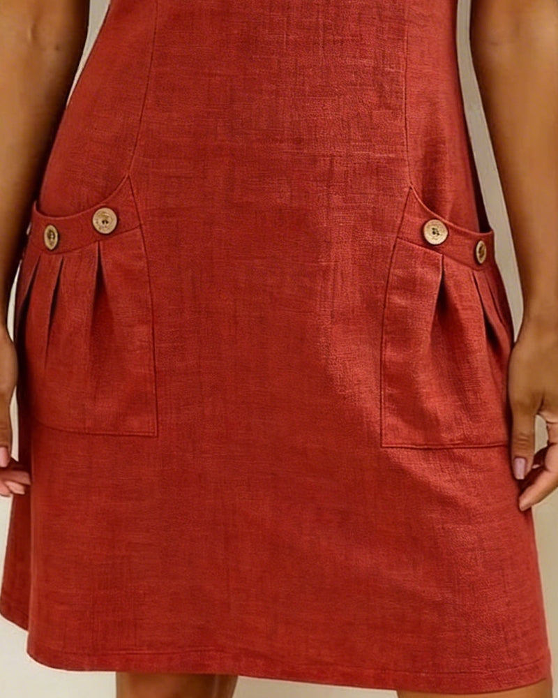 MARCHETTI - VESTIDO DE ALGODÓN CON BOLSILLO DE CREMALLERA