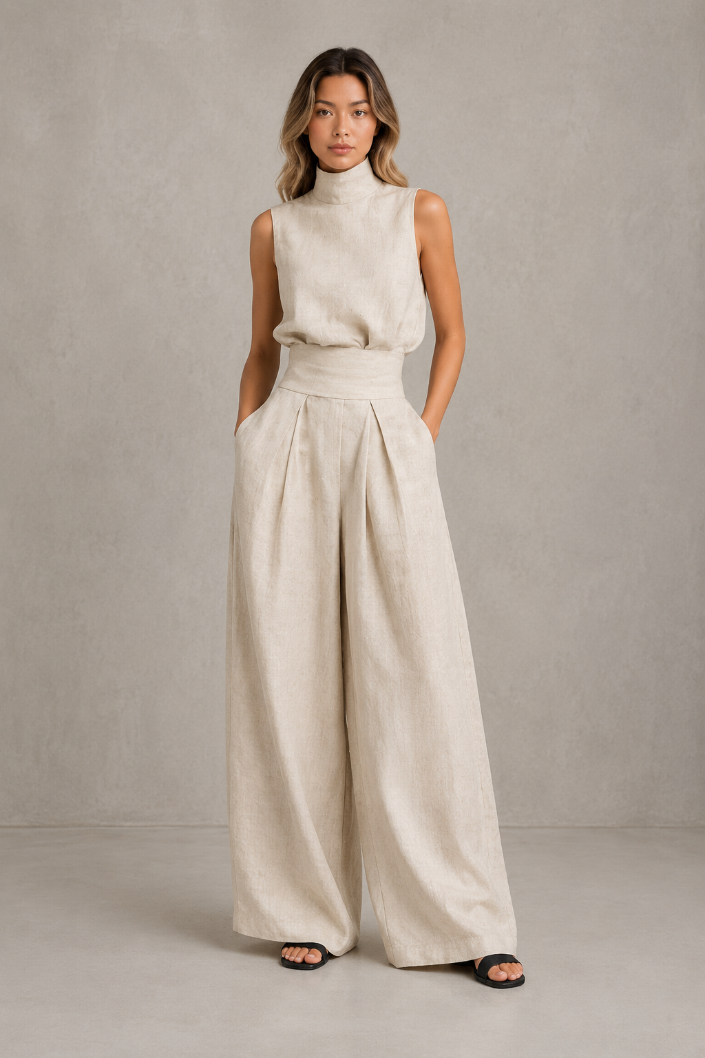 FLOR - CONJUNTO MINIMALISTA DE ALGODÓN Y LINO