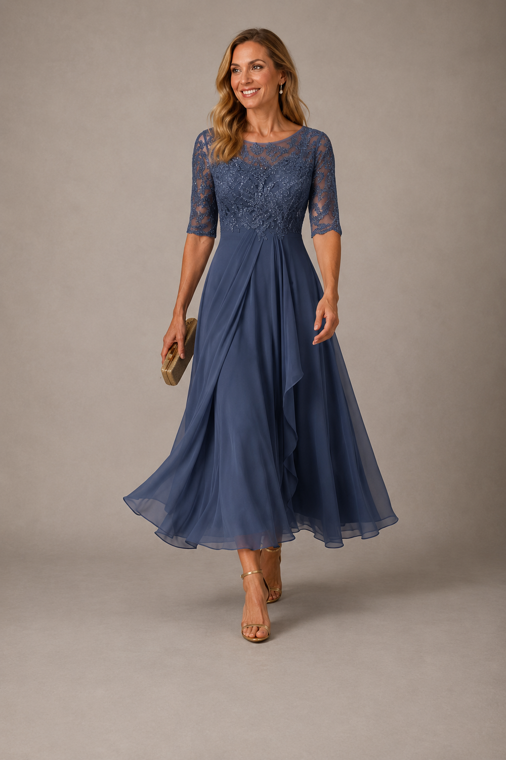 ROSA - VESTIDO MIDI DE ENCAJE