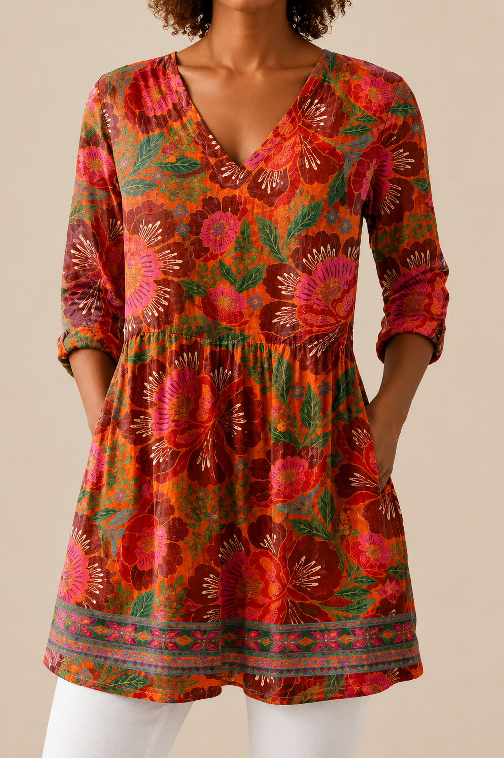 KAIA - BLUSA LARGA DE ESTAMPADO