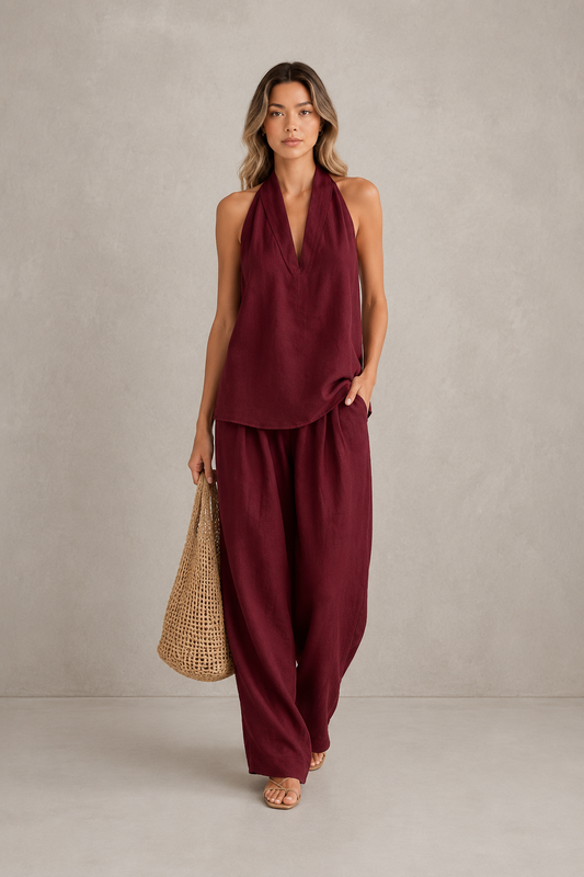 AINHOA - CONJUNTO DE DOS PIEZAS CON TEXTURA DE LINO
