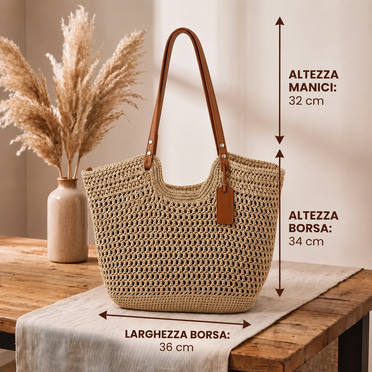 CAMELIA - BOLSO SHOPPER TEJIDO A CROCHET