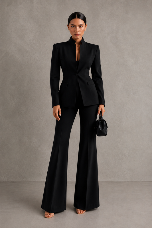 GIA - CONJUNTO ELEGANTE CON BLAZER Y PANTALÓN PALAZZO