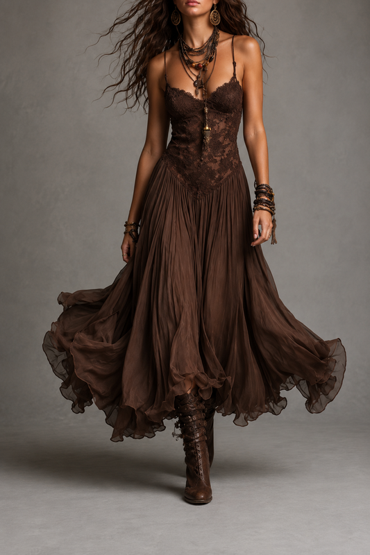 DIANA - VESTIDO LARGO DE ENCAJE