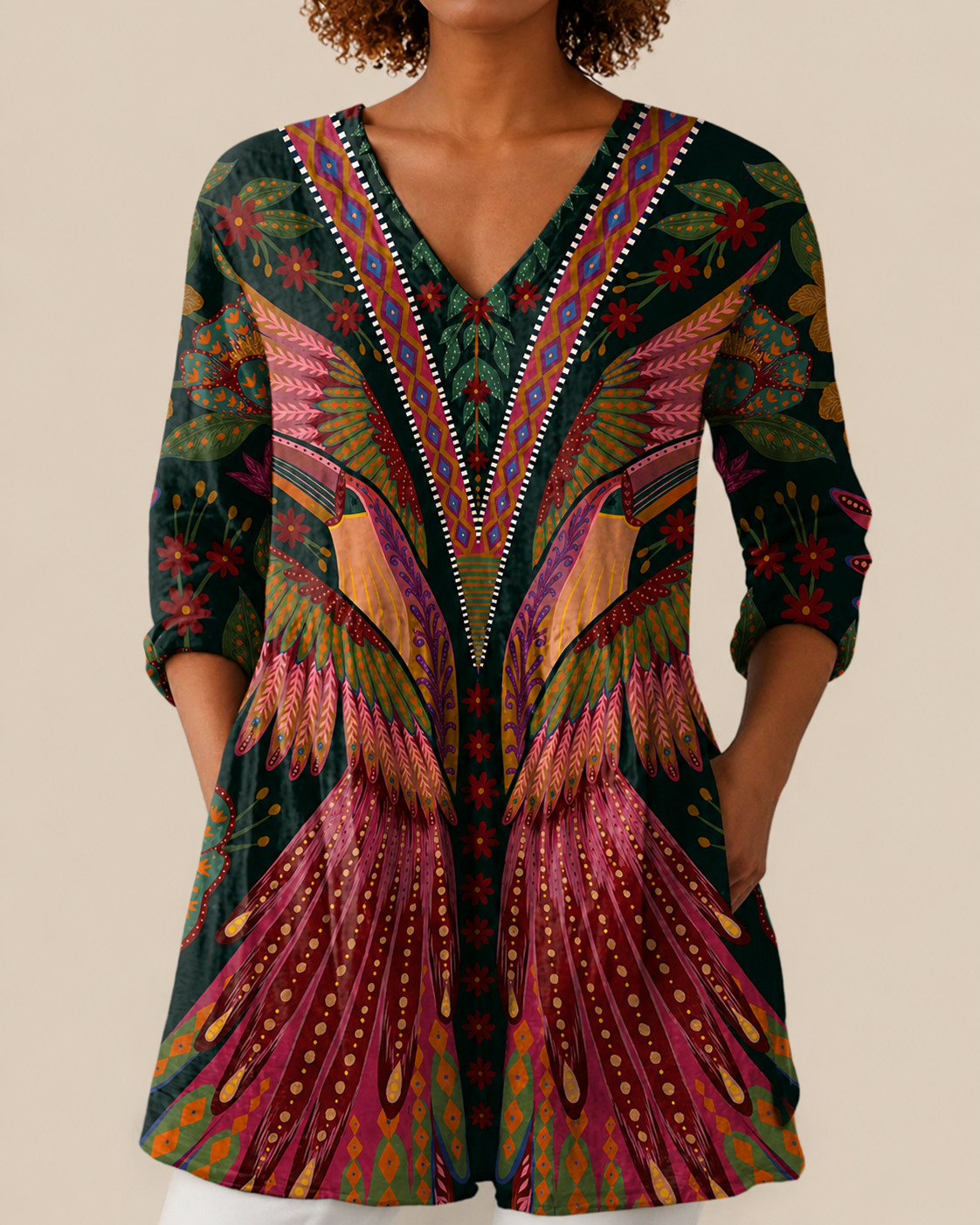MILA - BLUSA LARGA DE ESTAMPADO