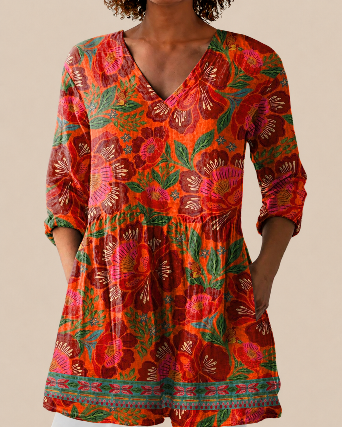 KAIA - BLUSA LARGA DE ESTAMPADO