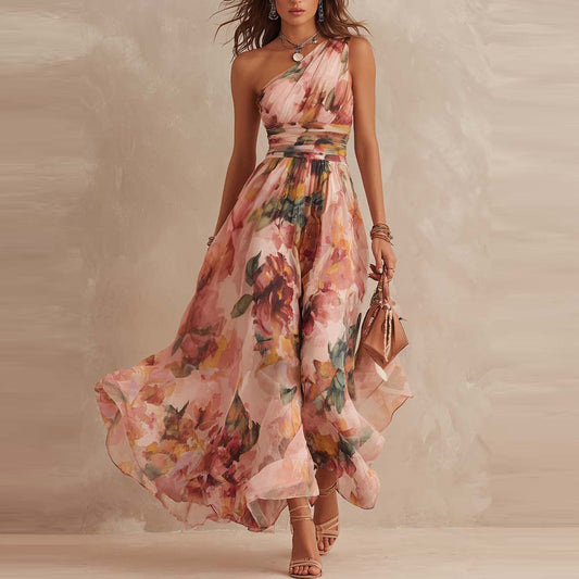 AURORA - VESTIDO FLORAL DE UN HOMBRO