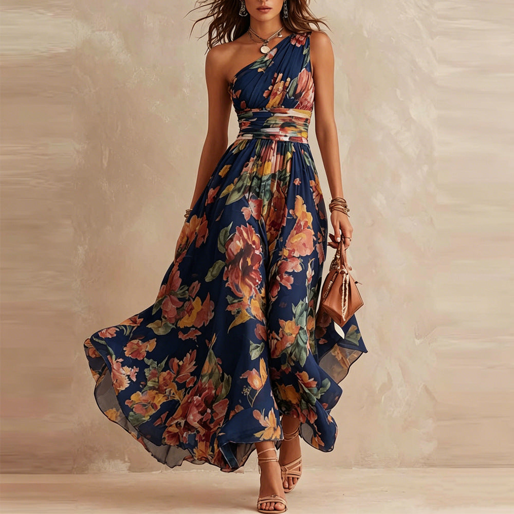 AURORA - VESTIDO FLORAL DE UN HOMBRO