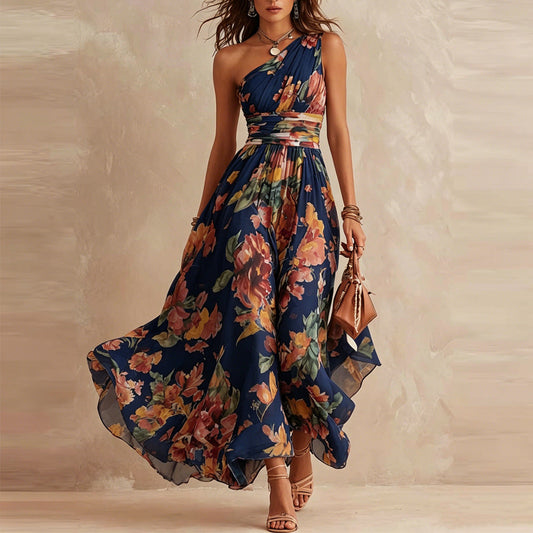 AURORA - VESTIDO FLORAL DE UN HOMBRO