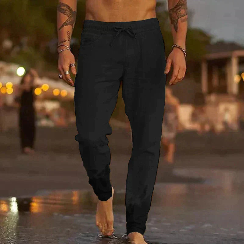 MATEO -PANTALONES DE PLAYA DE LINO