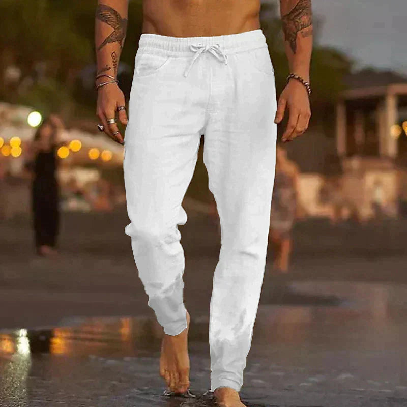 MATEO -PANTALONES DE PLAYA DE LINO