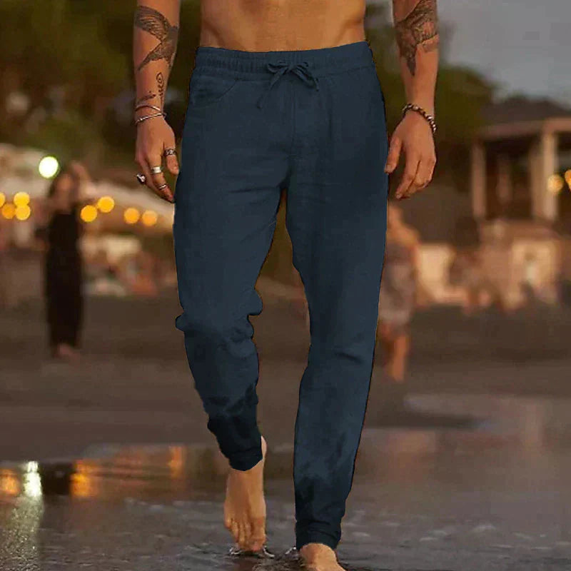 MATEO -PANTALONES DE PLAYA DE LINO