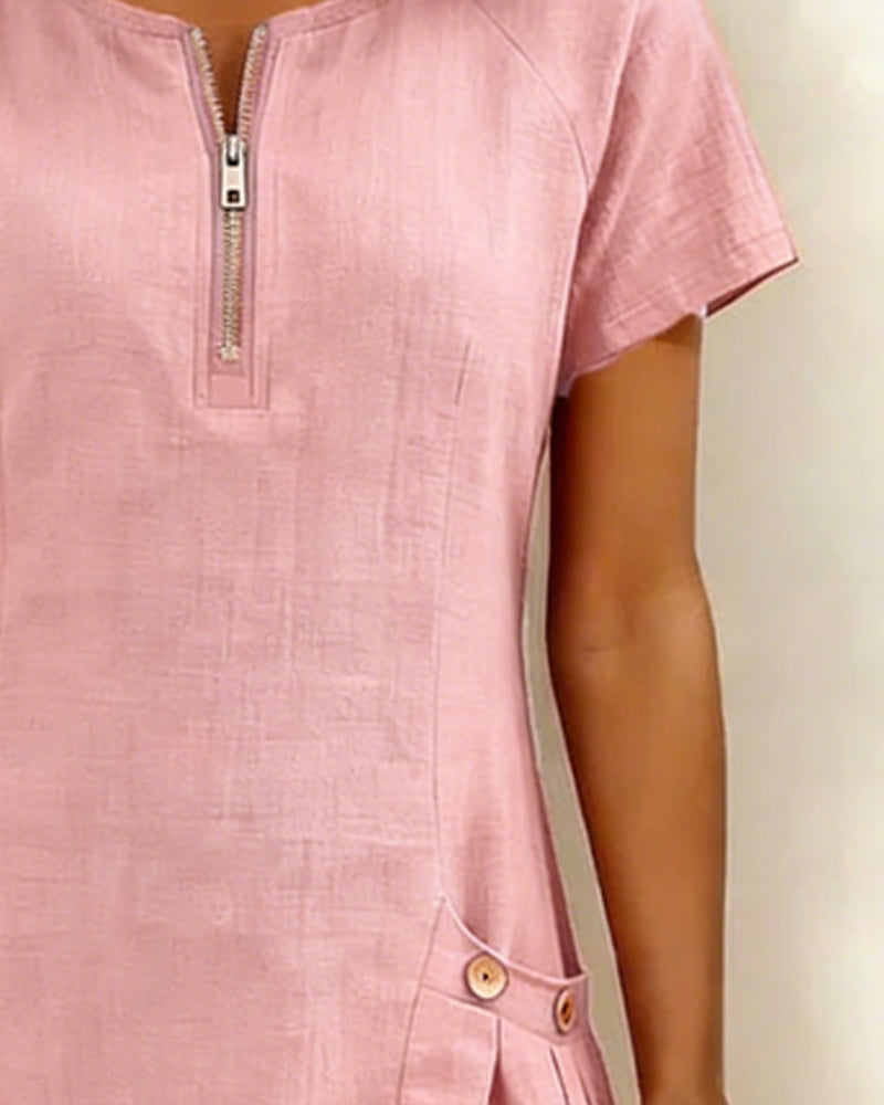 MARCHETTI - VESTIDO DE ALGODÓN CON BOLSILLO DE CREMALLERA