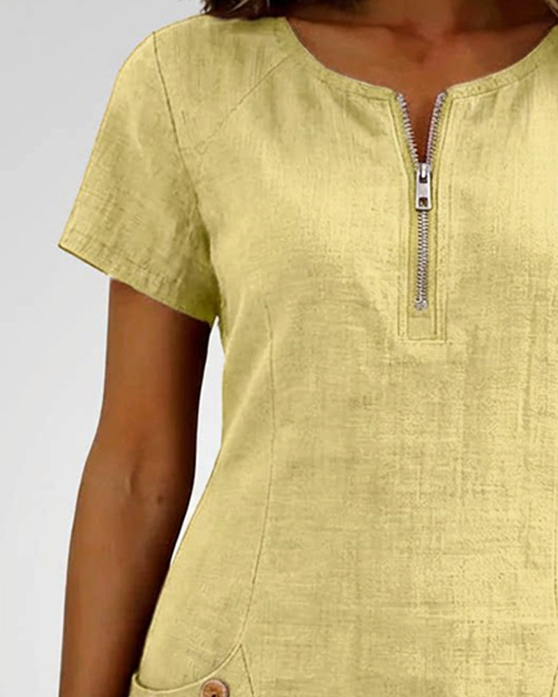 MARCHETTI - VESTIDO DE ALGODÓN CON BOLSILLO DE CREMALLERA