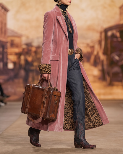 Abrigo Madison rosa look completo