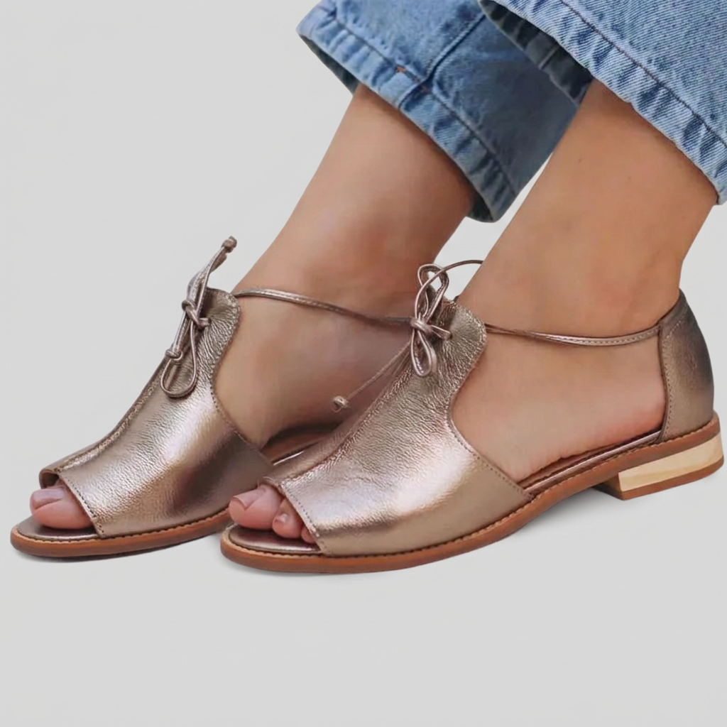 LILLIANA - SANDALIAS DE CUERO CON TIRAS
