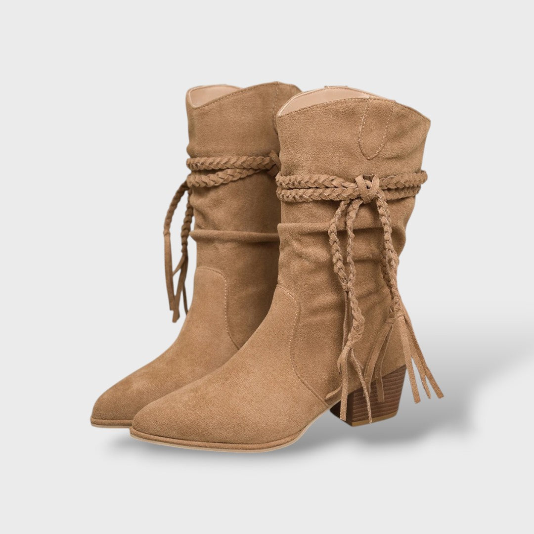 SELENA - BOTINES WESTERN CON FLECOS